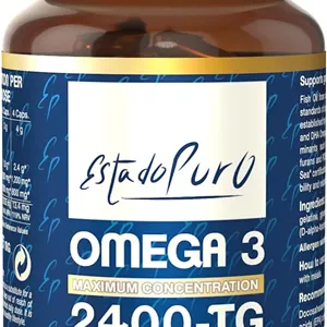 کپسول های امگا 3 - روغن ماهی به فرم تری گلیسیرید - 1200 میلی گرم EPA و 800 میلی گرم DHA - استاندارد بالا از پایداری و خلوص - 90 سافت ژل توسط TONGIL Estado Puro