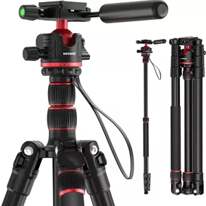 سه پایه دوربین NEEWER 77 اینچی با هد توپی 360 درجه و صفحه QR از نوع Arca، سه پایه ویدیویی DSLR مسافرتی آلومینیومی سبک وزن و جمع و جور با پایه های برگشت پذیر و محور مرکزی معکوس، حداکثر بار 13 پوند، TP08