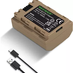 باتری دوربین NEEWER NP-FZ100، باتری لیتیومی 2280 میلی آمپر ساعت به همراه کابل شارژ USB Type C، باتری جایگزین قابل شارژ سازگار با Sony ZV-E1, FX3, FX30, A1, A9, A9 II, A7R V, A7S III, A7 IV