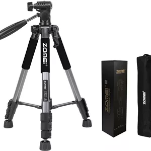 سه پایه دوربین 74 اینچی، سه پایه دوربین حرفه ای آلومینیومی سنگین، سه پایه برای دوربین DSLR SLR با کیف حمل، سازگار با آیفون، پروژکتور، وب کم، تلسکوپ های دیدبانی