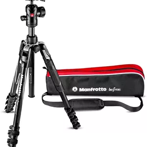 سه پایه پیشرفته Manfrotto Befree با قفل اهرمی، کیت سه پایه مسافرتی با هد توپی، قابل حمل و جمع و جور، سه پایه آلومینیومی برای دوربین های DSLR رفلکس و بدون آینه، لوازم جانبی دوربین