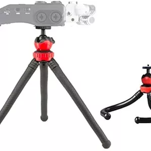پایه سه پایه انعطاف پذیر 12 اینچی SKEIDO برای ضبط کننده های Zoom/آیفون/GoPro و دوربین ها - پایه های آلومینیومی قابل تنظیم، سر توپی 360 درجه، ظرفیت 2 پوند، طراحی قابل حمل