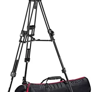 کیت حرفه ای هد فیلمبرداری سیال Manfrotto 526 با سه پایه ویدیویی دوقلو سریع آلومینیومی 645، شامل هد سه پایه و پایه دوربین، برای دوربین های DSLR، دوربین های دیجیتال، دوربین های فیلمبرداری، فیلمبرداران، حداکثر وزن قابل تحمل 16 کیلوگرم