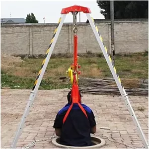 سه پایه نجات برای فضاهای محدود و چاه عمیق، پایه های جمع شونده با محافظت در برابر سقوط، تجهیزات ایمنی ضروری برای عملیات اضطراری و نجات