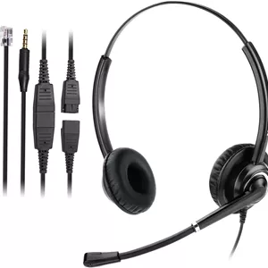 هدست تلفن MAIRDI RJ9 با میکروفون حذف نویز برای Cisco Jabra به همراه کانکتور اضافی 3.5 میلی متری برای موبایل و لپ تاپ