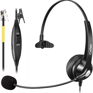 هدست تلفن ثابت با میکروفون حذف نویز، هدست تلفن RJ9 برای تلفن های Yealink T41 T42S T46S T48S Avaya 1608 9608 Cisco 7905 7911 Grandstream GXP2140 Snom Panasonic KX-T Office IP