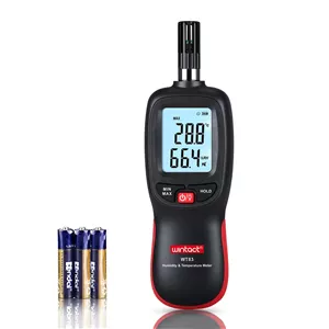 دماسنج و رطوبت سنج دیجیتال Wintact، مانیتور دما و رطوبت با نقطه شبنم و دمای حباب مرطوب، نور پس زمینه، حداکثر/حداقل مقدار، نگه داشتن داده، ذخیره 1000 گروه داده برای داخل و خارج از منزل