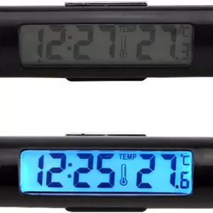 ساعت دیجیتال خودرو و نمایشگر دما، ساعت الکترونیکی خودرو، دماسنج، نور پس زمینه LED
