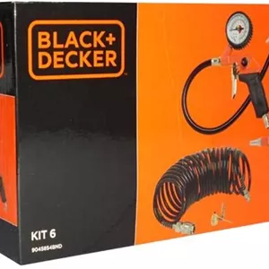 کیت ابزار بادی 6 تکه بلک اند دکر (تفنگ بادی، تفنگ باد، 3 نازل، شلنگ فنری 5 متری) مدل Bd-Kit-6 بلکدکر