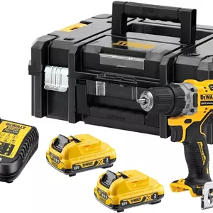 مجموعه پیچ گوشتی شارژی 12 ولت 3 آمپر DeWALT DCK2110L2T-QW - مشکی/زرد