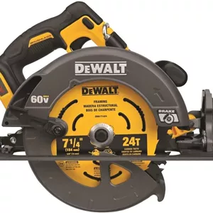 اره دیسکی گرد بر 60 ولت ماکس* DEWALT FLEXVOLT با ترمز، 7-1/4 اینچ، فقط ابزار (DCS578B)