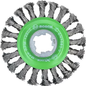 برس سیمی گره خورده استیل ضد زنگ BOSCH WBX429 با رابط X-LOCK برای کاربردهای برس زنی دشوار در فضاهای تنگ برای تمیز کردن جوش ها