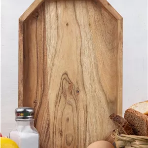 سینی سرو چوبی آکاسیا دست ساز ممتاز رزِلان - سینی صبحانه چوبی طبیعی روستایی با دستگیره - سینی غذای چند منظوره برای قهوه، چای، تنقلات، وعده های غذایی و تزئینی 25.4 x 3.81 x 38.1 سانتی متر.