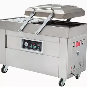 دستگاه بسته بندی وکیوم مواد غذایی دو محفظه ای، دستگاه بسته بندی وکیوم استیل ضد زنگ، طول آب بندی دو محفظه 40 سانتی متر، برای بسته بندی گوشت، میوه ها و سبزیجات