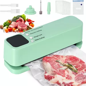 دستگاه وکیوم سیلر، دستگاه سیل حرارتی کیسه مینی غذا 4 در 1 با 3 اتصال دهنده خارجی و مکش قدرتمند 65 KPA، دستگاه بسته بندی وکیوم خودکار قابل حمل برای نگهداری تازه مواد غذایی خشک و مرطوب