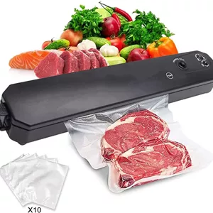 دستگاه وکیوم مواد غذایی خانگی، دستگاه بسته بندی فیلم حرفه ای، دستگاه بسته بندی وکیوم برای پمپاژ خشک و مرطوب، دستگاه بسته بندی وکیوم مواد غذایی با کاربری آسان (دستگاه مینی به همراه 10 کیسه)
