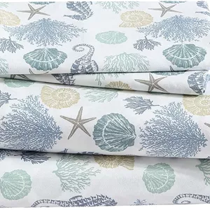 ست ملحفه میکروفایبر طرح ساحلی Beatrice Home Fashions، نرم و راحت، جیب های 12 اینچی، سایز کوئین، Briella