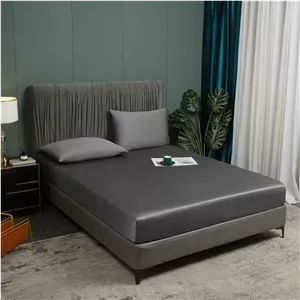 ملحفه کش دار 180 x 200 سانتی متر بامبو، ملحفه خنک کننده خاکستری تیره، ملحفه کش دار 100% بامبو 180 x 200 سانتی متر، ملحفه ساده تخت دو نفره برای تشک های بلند با ارتفاع 25-30 سانتی متر