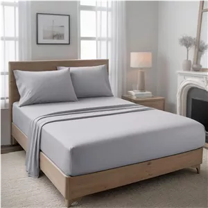 ست ملحفه کش دار سه تکه هتلی Linen Klub سایز یک نفره 120x20018cm - جیب عمیق، لبه های کشی، ملحفه میکروفایبر نرم، مقاوم در برابر چروک، سبک و راحت - خاکستری روشن