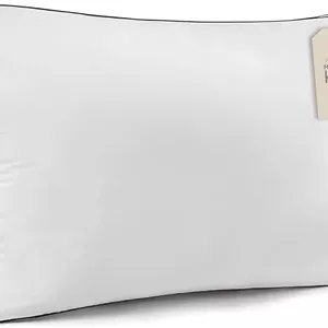 بالش دوخته شده هتلی Linen Klub - سایز: 50 x 754 سانتی متر، رویه: 233 TC 100% پنبه، پر شده با میکروفایبر نرم برای راحتی، پشتیبانی و تجربه خواب لوکس