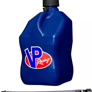 ظرف سوخت ۵ گالنی مسابقه‌ای VP Racing مدل مربعی آبی به همراه شلنگ استاندارد ۱۴ اینچی