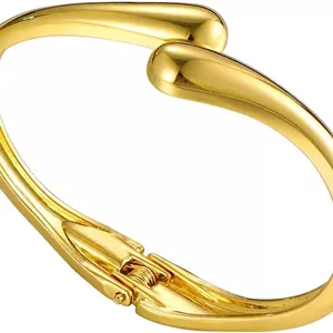 دستبند النگویی شیک و جدید روکش طلایی زنانه و دخترانه مدل (16461b) از Shining Diva Fashion