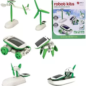 کیت ربات خورشیدی 6 در 1 برای کودکان، اسباب بازی آموزشی STEM برای یادگیری انرژی خورشیدی، ساخت ماشین، ربات، پنکه، قایق، ایده آل برای کودکان و بزرگسالان، سرگرمی و یادگیری بدون نیاز به باتری
