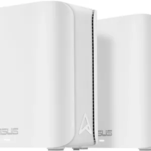 روتر مش دو بانده ASUS ZenWiFi BD4 (بسته 2 عددی) WiFi 7: 3600 مگابیت بر ثانیه، پوشش 455 متر مربع، دارای دو پورت 2.5G، امنیت و کنترل والدین، SSID های اصلی خانه هوشمند - سفید