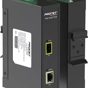 سوئیچ صنعتی DIN Rail PROCET PoE System با ورودی 12~55V DC | مبدل رسانه، آپلینک SFP تا 60W – 802.3at – 802.3af فیبر نوری به دستگاه های تغذیه شده 1000Base-FX به 10/100/1000Base-TX