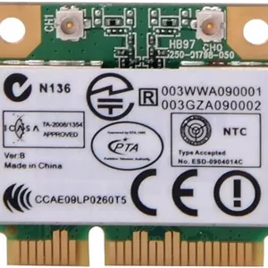کارت آداپتور بی‌سیم Atheros AR5B97 802.11b/g/n PCI-E نیم سایز شبکه AR9287 300Mbps Wifi Mini PCIe Wlan برای DELL و ASUS