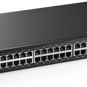 سوئیچ مدیریتی گیگابیتی 48 پورت MokerLink، 48 پورت GE، 6 پورت 10G SFP ، 1 پورت کنسول، 1 پورت USB، مدیریت هوشمند وب لایه 3، قابل نصب در رک، DHCP QoS Vlan IGMP و مسیریابی استاتیک