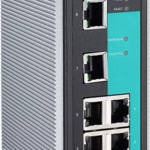 سوئیچ اترنت مدیریتی سطح پایه MOXA EDS-408A با 8 پورت 10/100 BaseTx، VLAN مبتنی بر پورت و QoS، 0~60°C