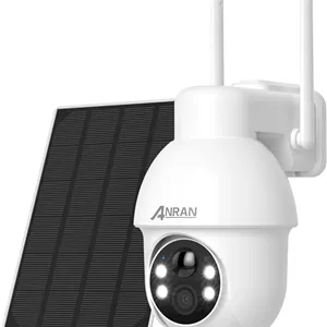 دوربین امنیتی خورشیدی 4K ANRAN بی سیم - PTZ 360 درجه، دید در شب رنگی 8 مگاپیکسلی، دوربین وای فای با باتری و تشخیص PIR، صدای دو طرفه، بدون نیاز به سیم کشی، سازگار با الکسا