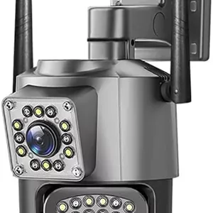 دوربین مداربسته بی سیم IP امنیتی PTZ دو لنز V380pro WiFi 2.5 اینچی SC03-W مشکی 4 مگاپیکسل