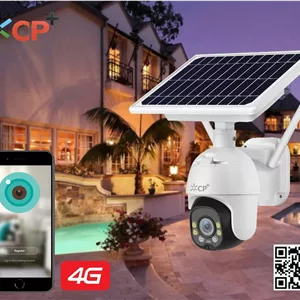 دوربین مداربسته بی سیم فضای باز با شبکه 4G سیم کارت خور، باتری خورشیدی، سیستم نظارت تصویری منزل، تشخیص حرکت، دید در شب، PTZ، ضد آب.