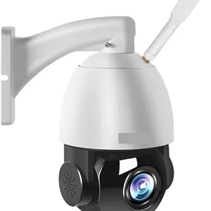 دوربین مداربسته بی‌سیم خورشیدی 5 مگاپیکسلی PTZ IP با قابلیت نصب سیم کارت 4G، اتصال WIFI، POE، ردیابی خودکار هوش مصنوعی، زوم 30X، دوربین گردان سریع PTZ، مناسب فضای باز، دارای صدای دو طرفه، دید در شب IR تا 80 متر برای امنیت خانه (اندازه: 5MP 4G بدون کارت TF)