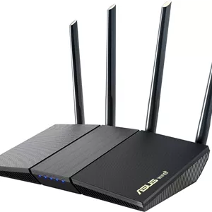 روتر توسعه پذیر دو بانده ASUS RT-AX1800S WiFi 6، امنیت شبکه بدون نیاز به اشتراک، کنترل والدین، VPN داخلی، سازگار با AiMesh، مناسب برای بازی و استریمینگ، خانه هوشمند