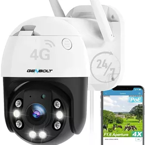 دوربین مداربسته 3G/4G LTE مناسب فضای باز بدون نیاز به وای فای، دوربین مداربسته سلولی با سیم کارت، دوربین نظارتی IP سیمی با تشخیص انسان نما، ردیابی خودکار، دید در شب رنگی با نورافکن [DC&PoE]