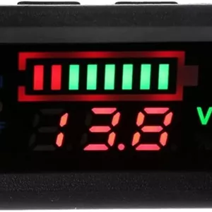 تستر باتری QIVGXBO ولت 12 خودرو، نشانگر ظرفیت باتری اسید سرب، ولت متر، تستر قدرت با نمایشگر Leunlee