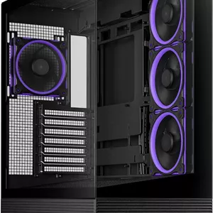 کیس کامپیوتر ASUS A31 Plus Mid-Tower - مشکی با شیشه حرارت دیده و فن های ARGB، سازگار با ATX/Micro-ATX/Mini-ITX