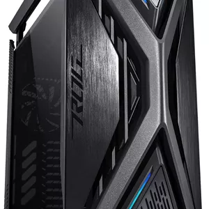 کیس گیمینگ ASUS Hyperion GR701 Full Tower E-ATX، دارای 9 اسلات توسعه، شیشه حرارت دیده، پشتیبانی از رادیاتور تا 420 میلی متر، 3 عدد فن 140 میلی متری (جلو)، ARGB Aura Sync - مشکی (90DC00F0-B39000)