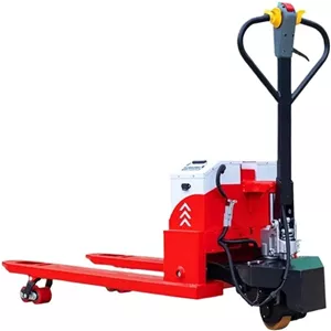 جک پالت برقی کامل لیتیومی، جک پالت واکی برقی با ظرفیت 2000 کیلوگرم و ابعاد شاخک 115 × 55 سانتیمتر، مناسب برای جابجایی مواد