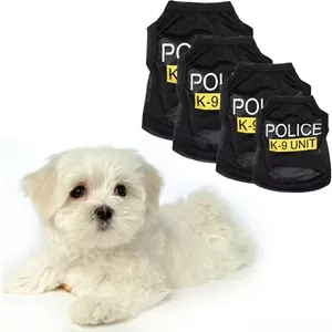 لباس پلیس سگ و گربه Sotoboo مدل K-9، مناسب هالووین، لباس حیوانات خانگی، کت و جلیقه (S)