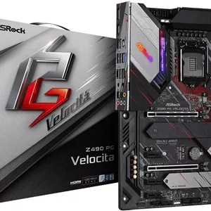 مادربرد ASRock Z490 Phantom Gaming Velocita با پشتیبانی از پردازنده‌های نسل دهم و نسل آینده Intel Core TM، سوکت 1200، مشکی