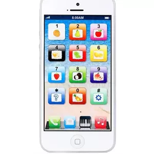 اسباب بازی تلفن همراه آموزشی YPhone با نورهای چشمک زن و پخش موسیقی برای کودکان - سفید