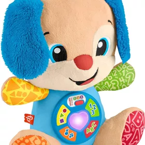 عروسک پولیشی موزیکال سگ Fisher-Price Laugh & Learn Smart Stages با نور و آهنگ های آموزشی برای نوزادان 6  ماه