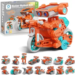 مجموعه ربات خورشیدی Sillbird، هدیه STEM برای پسران 8 تا 14 سال، مجموعه رباتیک آموزشی علمی DIY 15 در 1، اسباب بازی خورشیدی یا با باتری برای تولد کودکان با 212 قطعه