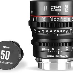 لنز سینمایی 50mm T2.1 سوپر 35 با فوکوس دستی MEKE برای دوربین های سینمایی با مانت PL سازگار با Canon C700 PL، ARRI Amira، Alexa Mini و غیره.