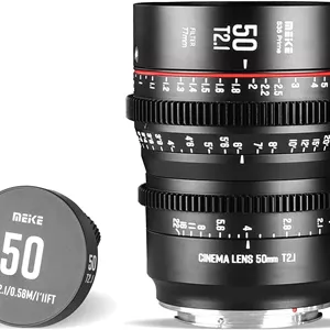 لنز سینمایی 50mm T2.1 سوپر 35 پرایم با فوکوس دستی MEKE برای دوربین های سینمایی EF-Mount سازگار با Canon C200 C300 II، RED Komodo، BMPCC 6K، Z CAM E2-S6 BMPCC 6K Pro