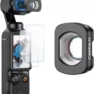 لنز واید CAMOLO برای DJI Osmo Pocket 3، اتصال مغناطیسی، شیشه اپتیکال HD با پوشش چند لایه